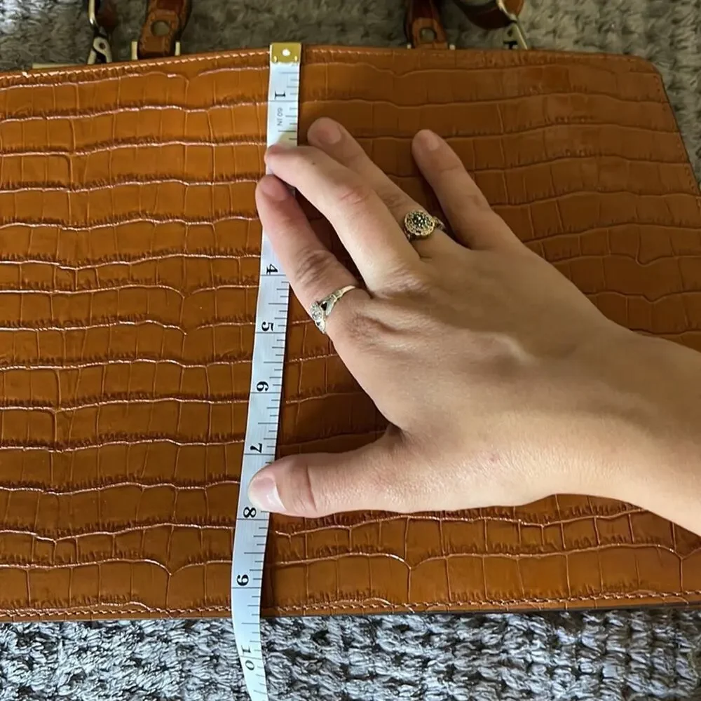CLAUDIA FIRENZE Camel Colored Alligator Skin Textured Handbag